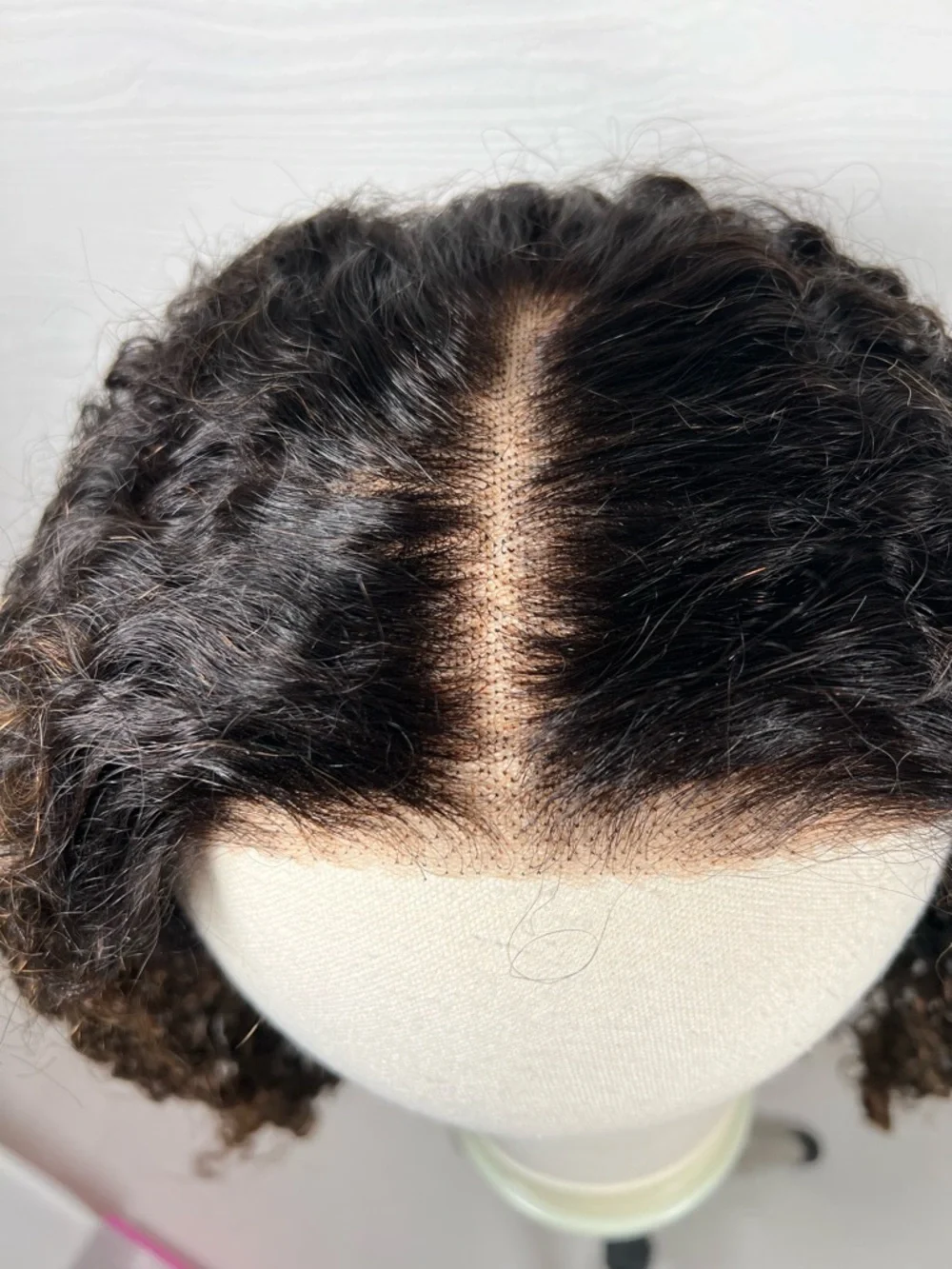 Unice Black & Chestnut Ombre Burmese Curly Finger Coil Human Hair 20 Inch Wig